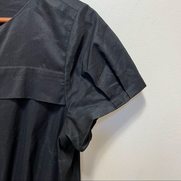 Ann Taylor Black Button Up Dress Cap Sleeve Size 4 Classic Neutral - Picture 9 of 11